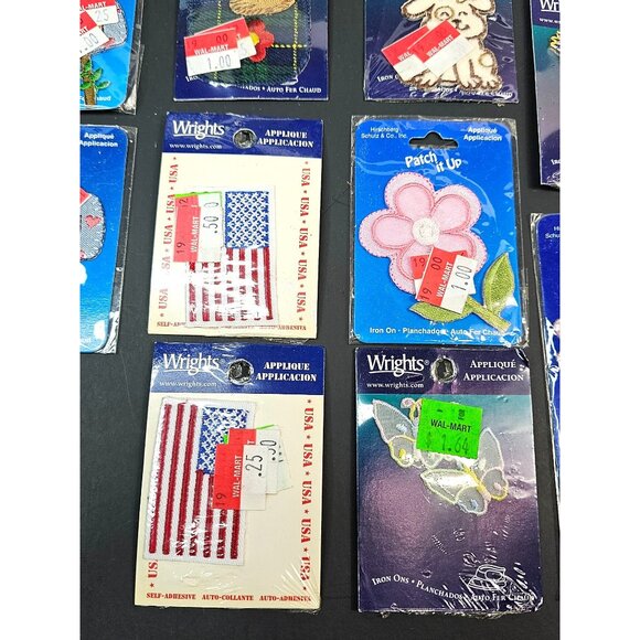 Lot Of 16 Assorted Wrights Iron-On Appliques Patch Up Embroidery Assortment - Picture 6 of 14